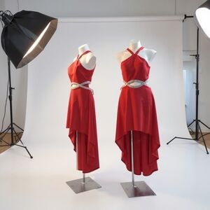 New Spercless Elegant Red Halter Hi/Lo Formal Prom Dress.  Size 11.